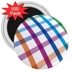 Webbing Line Color Rainbow 3  Magnets (100 Pack)