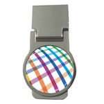 Webbing Line Color Rainbow Money Clips (Round)  Front