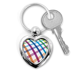 Webbing Line Color Rainbow Key Chains (heart)  by Mariart