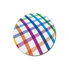 Webbing Line Color Rainbow Rubber Coaster (round)  by Mariart