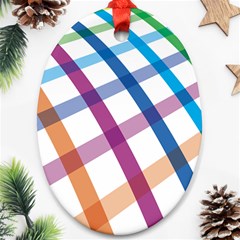 Webbing Line Color Rainbow Oval Ornament (two Sides) by Mariart