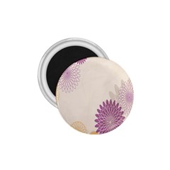 Star Sunflower Floral Grey Purple Orange 1 75  Magnets by Mariart