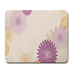 Star Sunflower Floral Grey Purple Orange Large Mousepads by Mariart