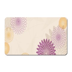 Star Sunflower Floral Grey Purple Orange Magnet (rectangular) by Mariart