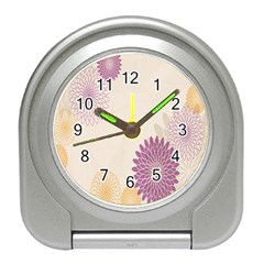 Star Sunflower Floral Grey Purple Orange Travel Alarm Clocks by Mariart