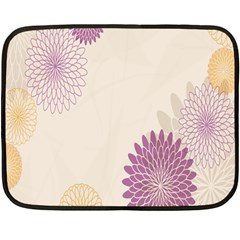 Star Sunflower Floral Grey Purple Orange Fleece Blanket (mini) by Mariart