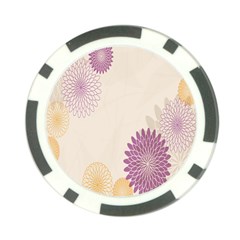 Star Sunflower Floral Grey Purple Orange Poker Chip Card Guard (10 Pack) by Mariart