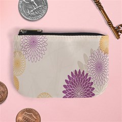 Star Sunflower Floral Grey Purple Orange Mini Coin Purses by Mariart