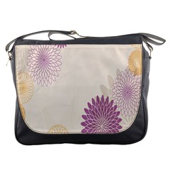 Star Sunflower Floral Grey Purple Orange Messenger Bags by Mariart