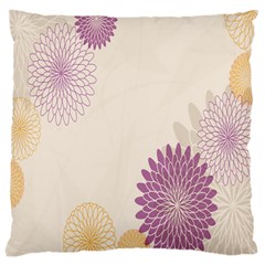 Star Sunflower Floral Grey Purple Orange Large Cushion Case (one Side) by Mariart