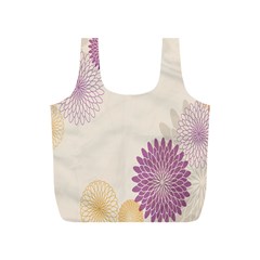 Star Sunflower Floral Grey Purple Orange Full Print Recycle Bags (s)  by Mariart