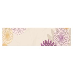 Star Sunflower Floral Grey Purple Orange Satin Scarf (oblong) by Mariart