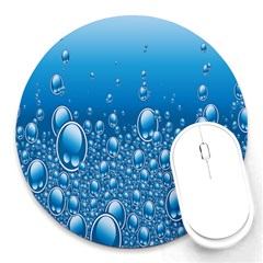 Water Bubble Blue Foam Round Mousepads