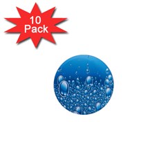 Water Bubble Blue Foam 1  Mini Magnet (10 Pack) 