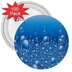 Water Bubble Blue Foam 3  Buttons (100 Pack)  by Mariart