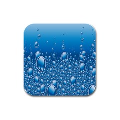 Water Bubble Blue Foam Rubber Square Coaster (4 Pack) 