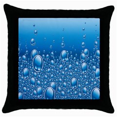 Water Bubble Blue Foam Throw Pillow Case (black)