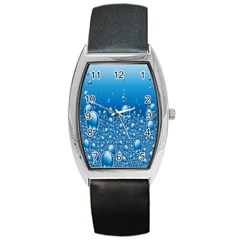 Water Bubble Blue Foam Barrel Style Metal Watch by Mariart