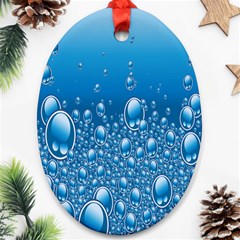 Water Bubble Blue Foam Oval Ornament (two Sides) by Mariart