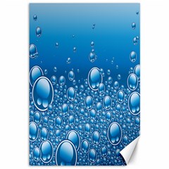 Water Bubble Blue Foam Canvas 12  X 18   by Mariart