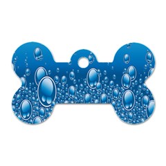 Water Bubble Blue Foam Dog Tag Bone (one Side) by Mariart