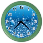 Water Bubble Blue Foam Color Wall Clocks Front