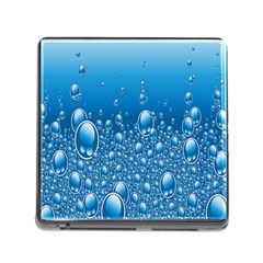 Water Bubble Blue Foam Memory Card Reader (square) by Mariart