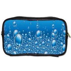 Water Bubble Blue Foam Toiletries Bags 2-side by Mariart