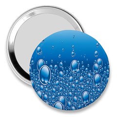 Water Bubble Blue Foam 3  Handbag Mirrors by Mariart