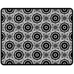 Geometric Black And White Double Sided Fleece Blanket (medium)  by linceazul