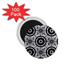 Geometric Black And White 1 75  Magnets (100 Pack)  by linceazul