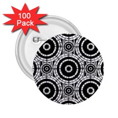 Geometric Black And White 2 25  Buttons (100 Pack)  by linceazul