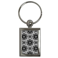 Geometric Black And White Key Chains (rectangle)  by linceazul