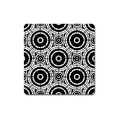 Geometric Black And White Square Magnet by linceazul