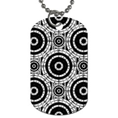 Geometric Black And White Dog Tag (two Sides) by linceazul