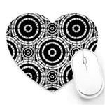 Geometric Black And White Heart Mousepads Front