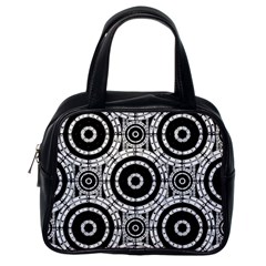 Geometric Black And White Classic Handbags (one Side) by linceazul