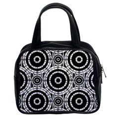 Geometric Black And White Classic Handbags (2 Sides) by linceazul