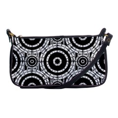 Geometric Black And White Shoulder Clutch Bags by linceazul