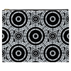 Geometric Black And White Cosmetic Bag (xxxl)  by linceazul