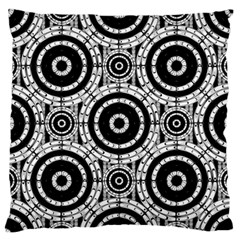 Geometric Black And White Large Flano Cushion Case (one Side) by linceazul