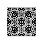 Geometric Black And White Satin Bandana Scarf Front