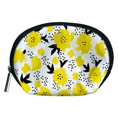 Yellow Flowers Accessory Pouch (medium) by justbeeinspired2