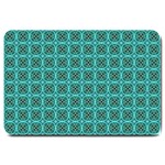 Turquoise Damask Pattern Large Doormat  30 x20  Door Mat