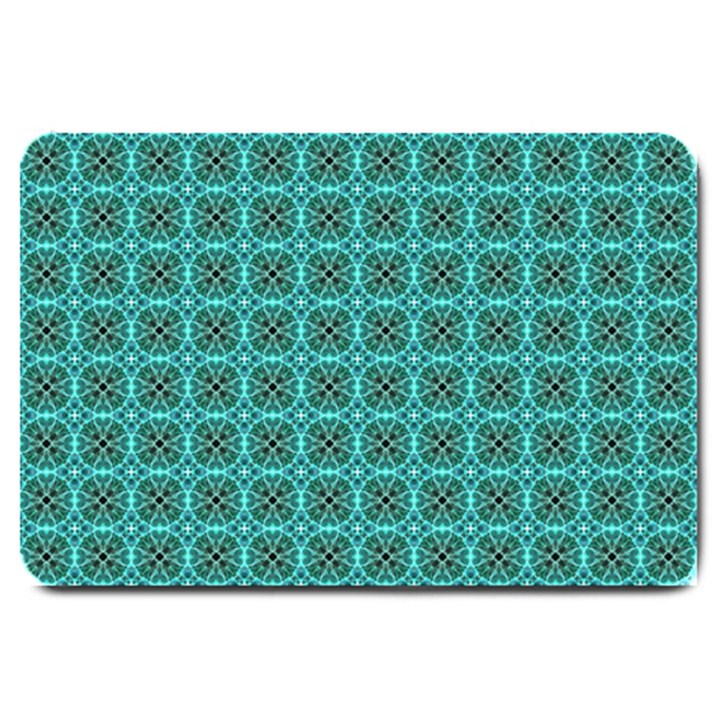 Turquoise Damask Pattern Large Doormat 