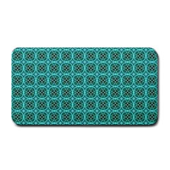 Turquoise Damask Pattern Medium Bar Mats by linceazul