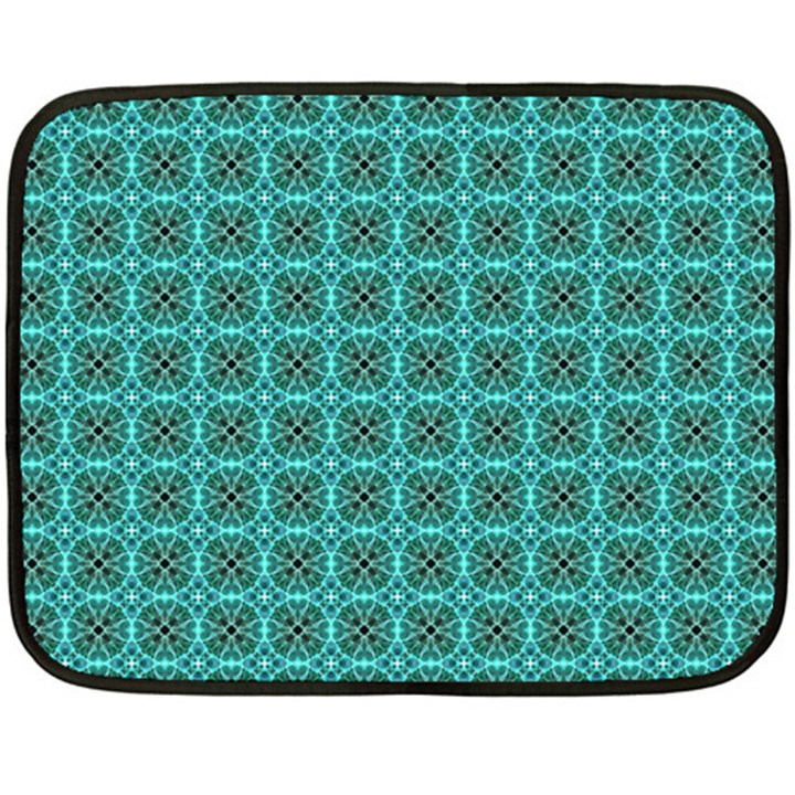 Turquoise Damask Pattern Fleece Blanket (Mini)