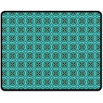 Turquoise Damask Pattern Fleece Blanket (Medium)  60 x50  Blanket Front