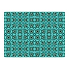 Turquoise Damask Pattern Double Sided Flano Blanket (mini)  by linceazul