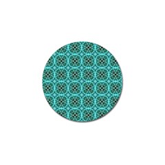 Turquoise Damask Pattern Golf Ball Marker by linceazul